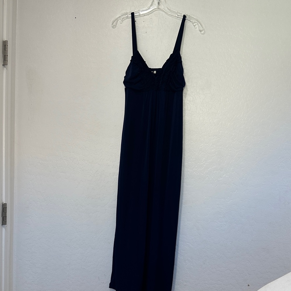 Heart Soul Navy Maxi Dress Womens size medium vintage y2K long strap sleeveless